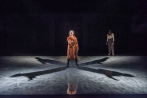 France Paris 2022-01-27 A scene of PATINAGE text by Damien Dutrait directed by Nelson-Rafaell Madel with Astrid Bayiha (Glorya), Julien Masson (Micael l'Encagoule), Gilles Nicolas (le President Michel) and Emmanuelle Ramu (Mom) at the Theatre de la Tempete in Paris Photography by Pascal Gely / Hans Lucas
France Paris 2022-01-27 Une scene de PATINAGE texte de Damien Dutrait mise en scene de Nelson-Rafaell Madel avec Astrid Bayiha (Glorya), Julien Masson (Micael l'Encagoule), Gilles Nicolas (le President Michel) et Emmanuelle Ramu (Mom) au Theatre de la Tempete a Paris Photographie de Pascal Gely / Hans Lucas