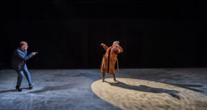 France Paris 2022-01-27 A scene of PATINAGE text by Damien Dutrait directed by Nelson-Rafaell Madel with Astrid Bayiha (Glorya), Julien Masson (Micael l'Encagoule), Gilles Nicolas (le President Michel) and Emmanuelle Ramu (Mom) at the Theatre de la Tempete in Paris Photography by Pascal Gely / Hans Lucas
France Paris 2022-01-27 Une scene de PATINAGE texte de Damien Dutrait mise en scene de Nelson-Rafaell Madel avec Astrid Bayiha (Glorya), Julien Masson (Micael l'Encagoule), Gilles Nicolas (le President Michel) et Emmanuelle Ramu (Mom) au Theatre de la Tempete a Paris Photographie de Pascal Gely / Hans Lucas