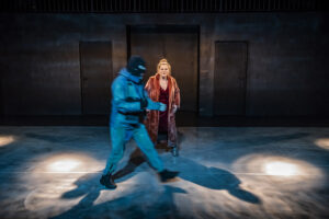 France Paris 2022-01-27 A scene of PATINAGE text by Damien Dutrait directed by Nelson-Rafaell Madel with Astrid Bayiha (Glorya), Julien Masson (Micael l'Encagoule), Gilles Nicolas (le President Michel) and Emmanuelle Ramu (Mom) at the Theatre de la Tempete in Paris Photography by Pascal Gely / Hans Lucas
France Paris 2022-01-27 Une scene de PATINAGE texte de Damien Dutrait mise en scene de Nelson-Rafaell Madel avec Astrid Bayiha (Glorya), Julien Masson (Micael l'Encagoule), Gilles Nicolas (le President Michel) et Emmanuelle Ramu (Mom) au Theatre de la Tempete a Paris Photographie de Pascal Gely / Hans Lucas