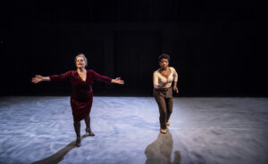 France Paris 2022-01-27 A scene of PATINAGE text by Damien Dutrait directed by Nelson-Rafaell Madel with Astrid Bayiha (Glorya), Julien Masson (Micael l'Encagoule), Gilles Nicolas (le President Michel) and Emmanuelle Ramu (Mom) at the Theatre de la Tempete in Paris Photography by Pascal Gely / Hans LucasFrance Paris 2022-01-27 Une scene de PATINAGE texte de Damien Dutrait mise en scene de Nelson-Rafaell Madel avec Astrid Bayiha (Glorya), Julien Masson (Micael l'Encagoule), Gilles Nicolas (le President Michel) et Emmanuelle Ramu (Mom) au Theatre de la Tempete a Paris Photographie de Pascal Gely / Hans Lucas